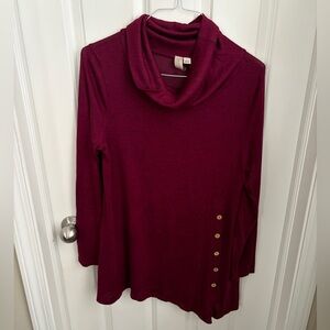Misia Cowl Neck Asymmetrical Tunic Sweater